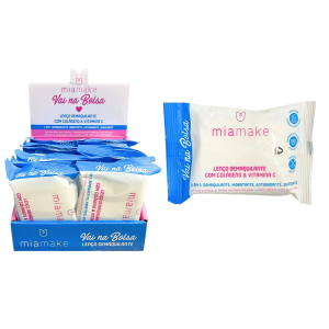 LENÇO DEMAQUILANTE COM COLAGENO & VITAMINA C MIA MAKE CX 12 PÇS