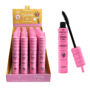 MASCARA PARA CILIOS CARACOL 3 EM 1 MIA MAKE CX 24 PÇS