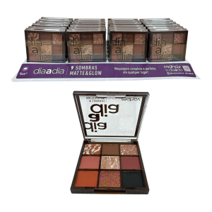 PALETA DE SOMBRAS 9 CORES DIA A DIA MAHAV CX 24 PÇS