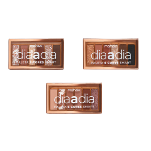 3 UNDS PALETA DE SOMBRAS 6 CORES DIA A DIA MAHAV