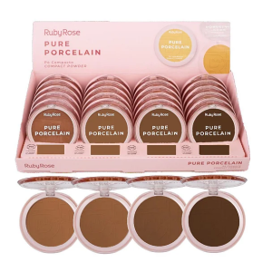 PO COMPACTO PURE PORCELAIN RUBY ROSE CX 24 PÇS
