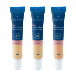 3 UNDS BASE MATTE TONS CLAROS ANTIOXIDANTE MULTIFUNCIONAL MIA MAKE