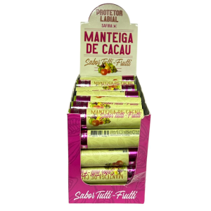MANTEIGA DE CACAU TUTTI FRUTTI SAFIRA CX 35 PÇS