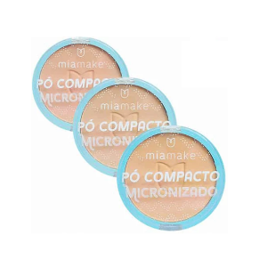 3 UNDS PÓ COMPACTO MICRONIZADO TONS CLAROS MIA MAKE