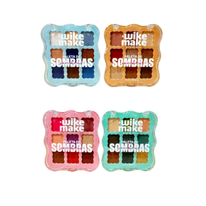 4 UNDS PALETA DE SOMBRAS 9 CORES WIKE MAKE